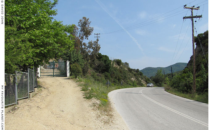 The main entrance to Ancient Stageira archaeological site, on the Olympiada to Stratoni road, Halkidiki, Macedonia, Greece at My Favourite Planet