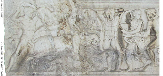 Marble relief depicting the mythical hunt of the Kalydonian Boar at My Favourite Planet