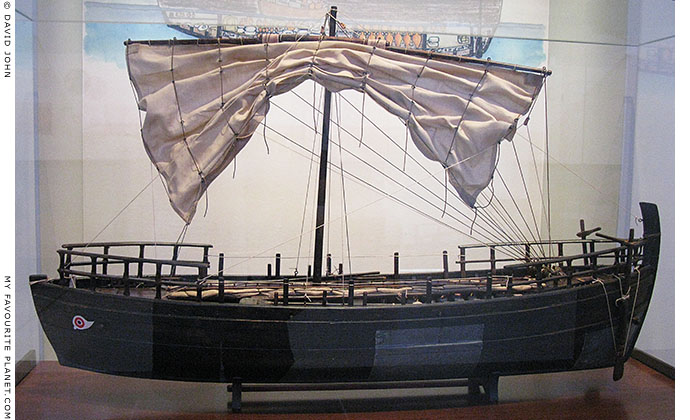 Model of an ancient Greek merchant ship discovered off the coast of Kyrenia, Cyprus at My Favourite Planet