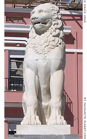 The lion monument to commemorate the Greek War of Independence on Pythagoras Square, Lower Vathy, Samos, Greece at My Favourite Planet