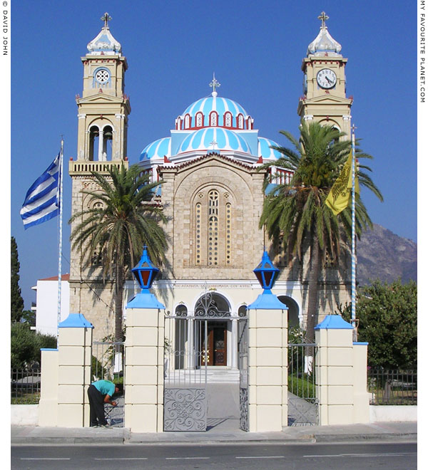 Agios Nikolaos Church stands in its own garden, on the road to the port of Karlovasi, Samos, Greece at My Favourite Planet