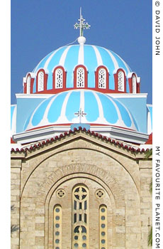 The dome of Agios Nikolaos Church, Karlovasi Port, Samos, Greece at My Favourite Planet