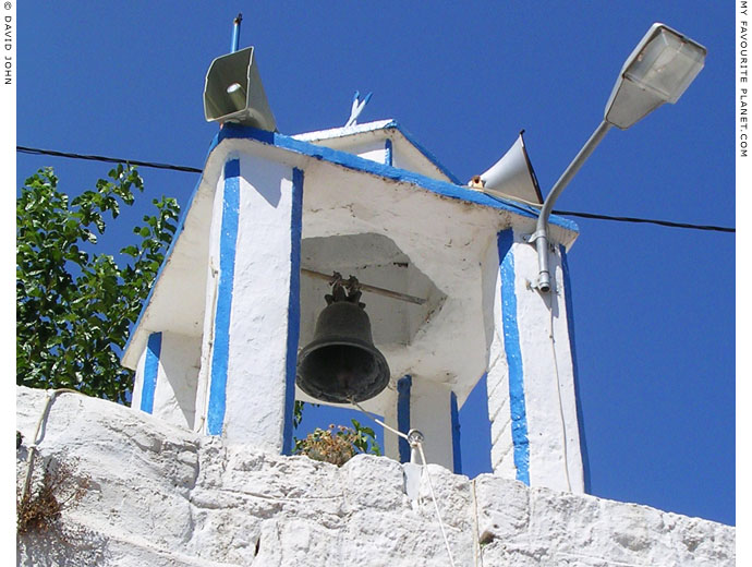 Chapel bell tower in Pythagorio, Samos, Greece at My Favourite Planet