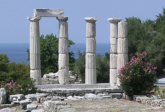 Doric columns of the Hieron, Sanctuary of the Great Gods, Samothrace, Greece at My Favourite Planet