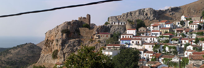 A general view of Chora village, Samothraki, Greece at My Favourite Planet