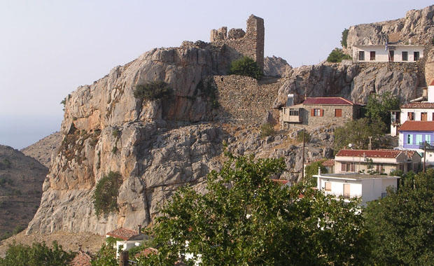 The Gateluzzi tower, Chora, Samothraki, Greece at My Favourite Planet