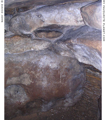 A stone wall inside the West Kennet Long Barrow, Avebury, Wiltshire at My Favourite Planet