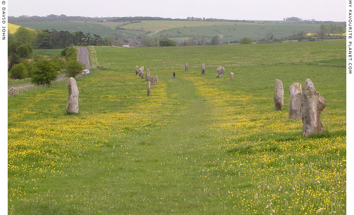 View southeastwards along West Kennet Avenue, Wiltshire at My Favourite Planet