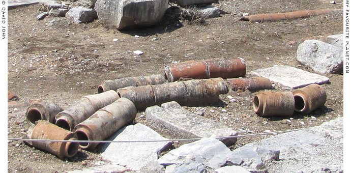 Terracotta water pipes on the east side of the Upper Agora, Ephesus at My Favourite Planet