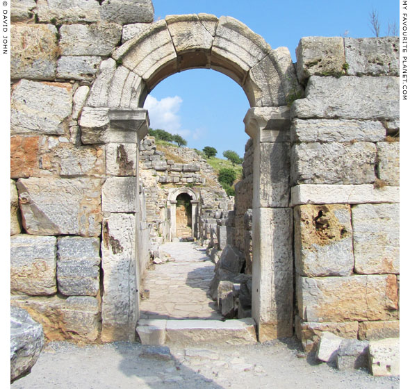 View from arched doorway at the west side of the Bouleuterion, Ephesus at My Favourite Planet