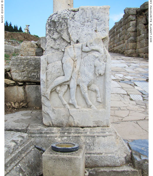 The relief of Hermes with a he-goat on the north pedestal on the Clivus Sacer, Ephesus at My Favourite Planet