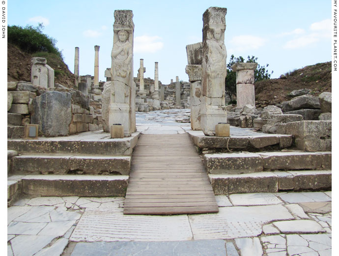 A wooden ramp replaces the three steps leading up through the Herakles Gate, Ephesus at My Favourite Planet