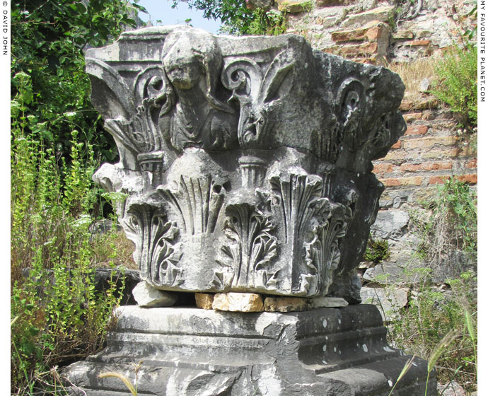 A column capital with a female bust in the harbour of Ephesus at My Favourite Planet