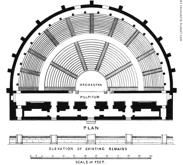 Plan of the Bouleuterion or Odeion in Ephesus by John Turtle Wood at My Favourite Planet