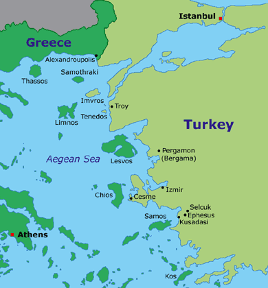 maps of turkey. map of Aegean area and western