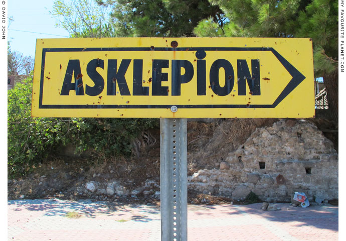 A road sign showing the way to the Asklepieion of Pergamon at My Favourite Planet