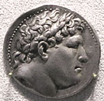 Silver tetradrachm coin of Eumenes I with a portrait of Philetaerus at My Favourite Planet