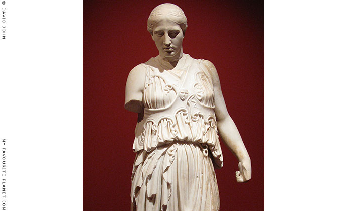 Statue of Athena with the cross-banded aegis from Pergamon, Turkey at My Favourite Planet