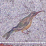 Bird on the floor mosaic of Pergamon Palace V at My Favourite Planet