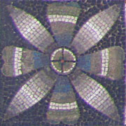 Floral corner emblem of the border of the floor mosaic of Pergamon Palace V at My Favourite Planet
