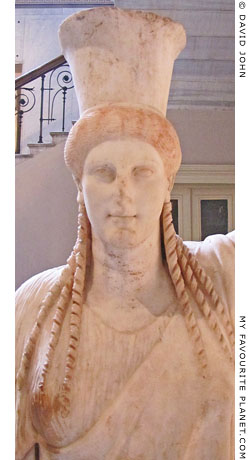 Archaistic caryatid wearing a calathus or polos at My Favourite Planet