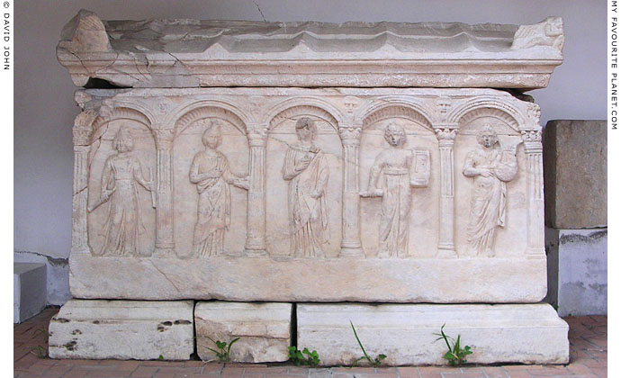 Marble sarcophagus with reliefs of the Muses, Ephesus Archaeological Museum, Selcuk at My Favourite Planet