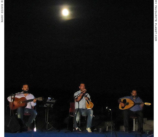 Giorgos Sfakianakis and his band play traditional Cretan music at the Full Moon Concert in Pella, Macedonia, Greece at My Favourite Planet