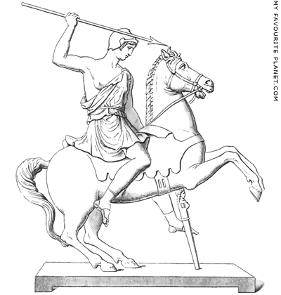Bronze statuette of an Amazon on horseback from Herculaneum at My Favourite Planet