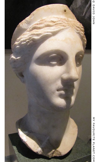 Head of a statue from Kyme thought to depict Artemis at My Favourite Planet