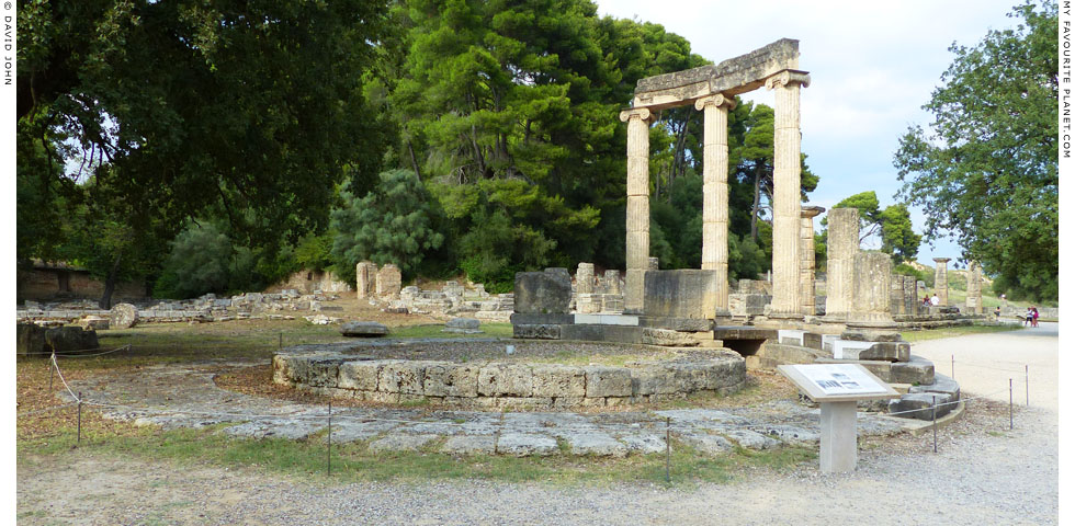 The partly reconstructed Philippeion at Olympia, Greece at My Favourite Planet
