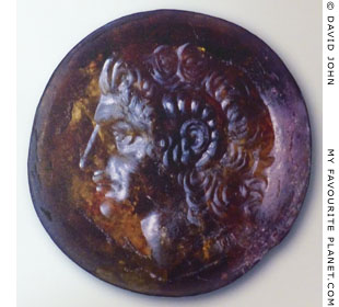 The Alexander Gem, the head of Alexander the Great wearing the ram's horns of Zeus Ammon at My Favourite Planet