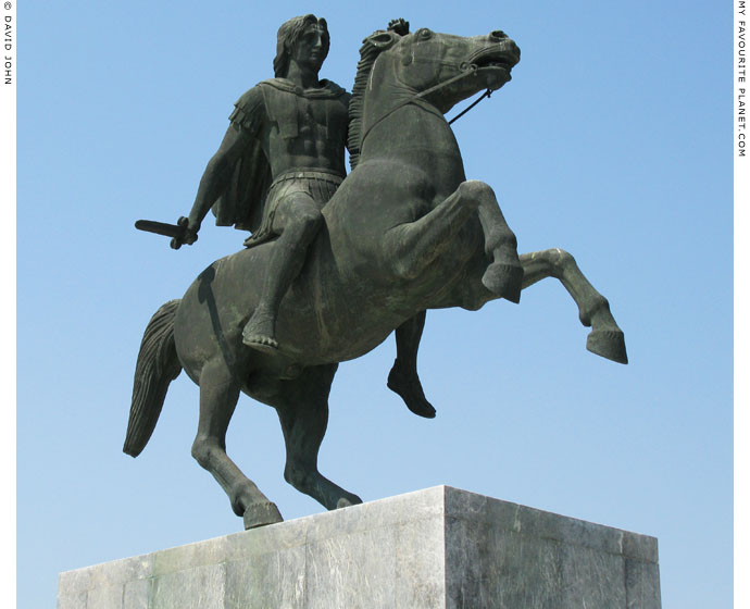 A modern equestrian statue of Alexander the Great, Thessaloniki, Macedonia, Greece at My Favourite Planet