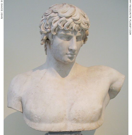 Marble bust of Antinous from Patras at My Favourite Planet