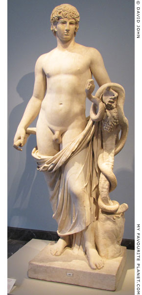 Statue of Antinous as Agathos Daimon at My Favourite Planet