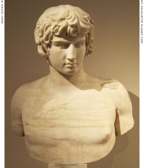 Marble bust of Antinous, Altes Museum, Berlin at My Favourite Planet