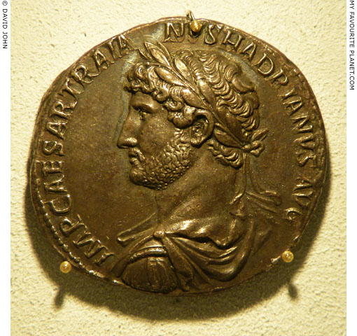 A silver medallion of Emperor Hadrian at My Favourite Planet