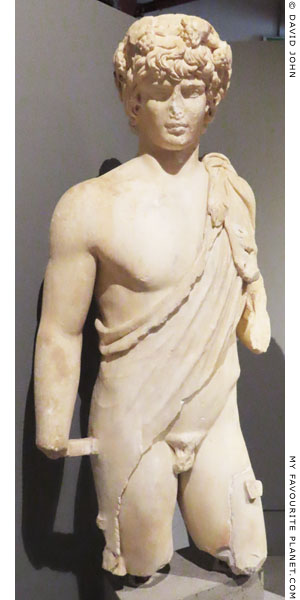 Marble statue of Antinous as Dionysus from Aidepsos, Euboea at My Favourite Planet