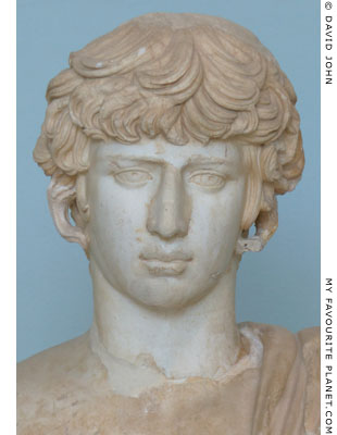 Detail of the Antinous statue in Eleusis at My Favourite Planet