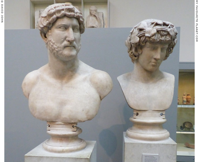 Busts of Hadrian and Antinous exhibited together in the British Museum at My Favourite Planet