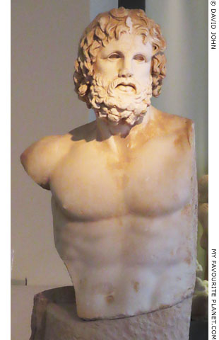 Part of a marble statue of Asklepios found in Piraeus at My Favourite Planet
