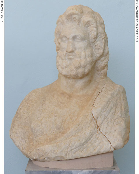 Unfinished bust of Asklepios or Serapis from the Asclepieion, Delos at My Favourite Planet