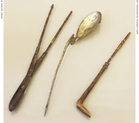 Surgical instruments found in the northwest sector of the ancient city of Kos at My Favourite Planet