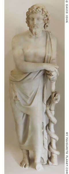 Marble statuette of Asklepios in Rhodes at My Favourite Planet