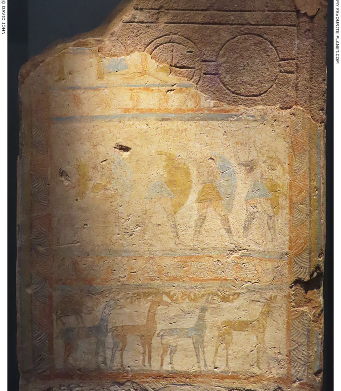 Painted scenes on a late Mycenaean funerary stele at My Favourite Planet
