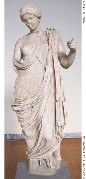 A marble statue of armed Aphrodite, perhaps a copy of a work by Polykleitos the Younger at My Favourite Planet