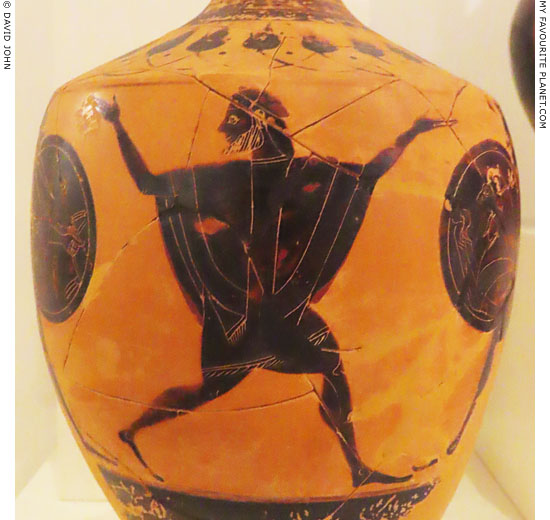 A combat scene on a lekythis by the Amasis Painter at My Favourite Planet