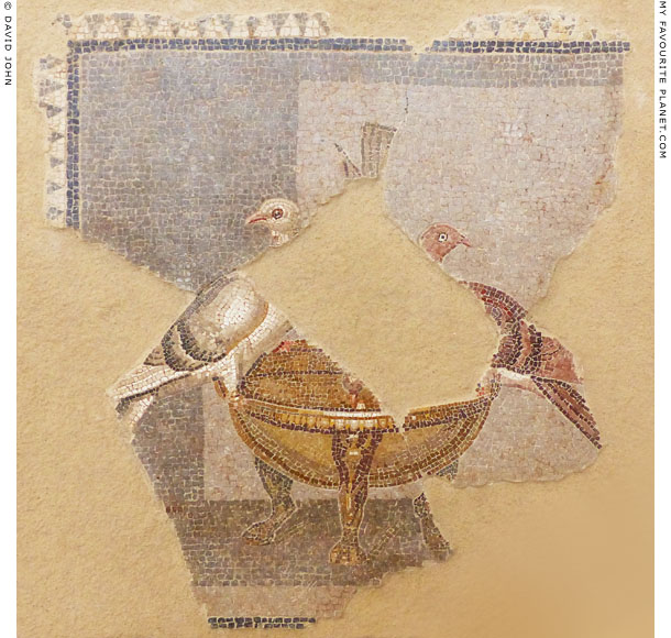 A pair of doves on a mosaic from Delos at My Favourite Planet