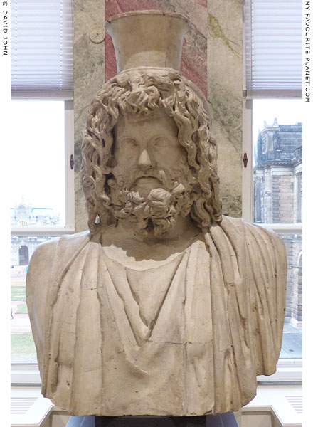 A plaster replica of a bust of Serapis in Dresden at My Favourite Planet