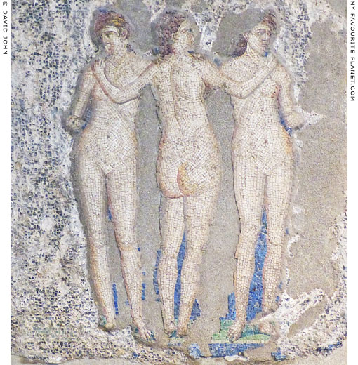 A mosaic from Pompeii depicting the three Graces at My Favourite Planet