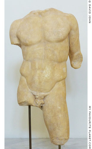 The torso of a marble statue of the Doryphoros type from Messene at My Favourite Planet